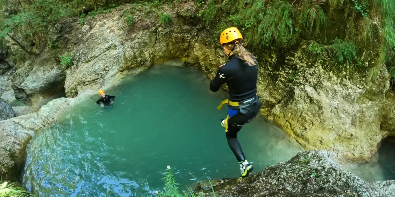 Přírodní aquapark Sušec - Canyoning ve Slovinsku